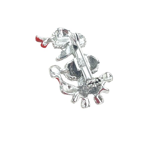 Vintage Silver and Red Poodle Brooch Pin - Picture 5 of 7